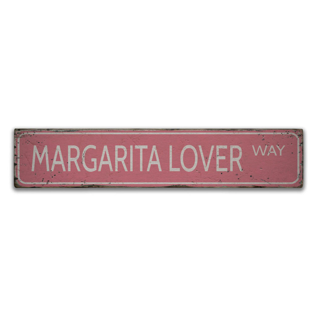 Margarita Lover Rustic Wood Sign