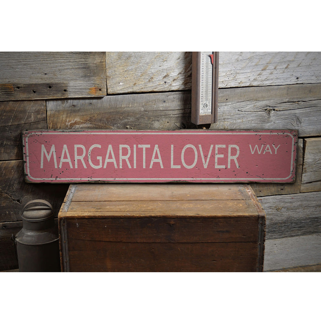 Margarita Lover Rustic Wood Sign