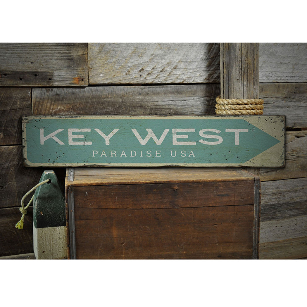 Key West Rustic Wood Sign