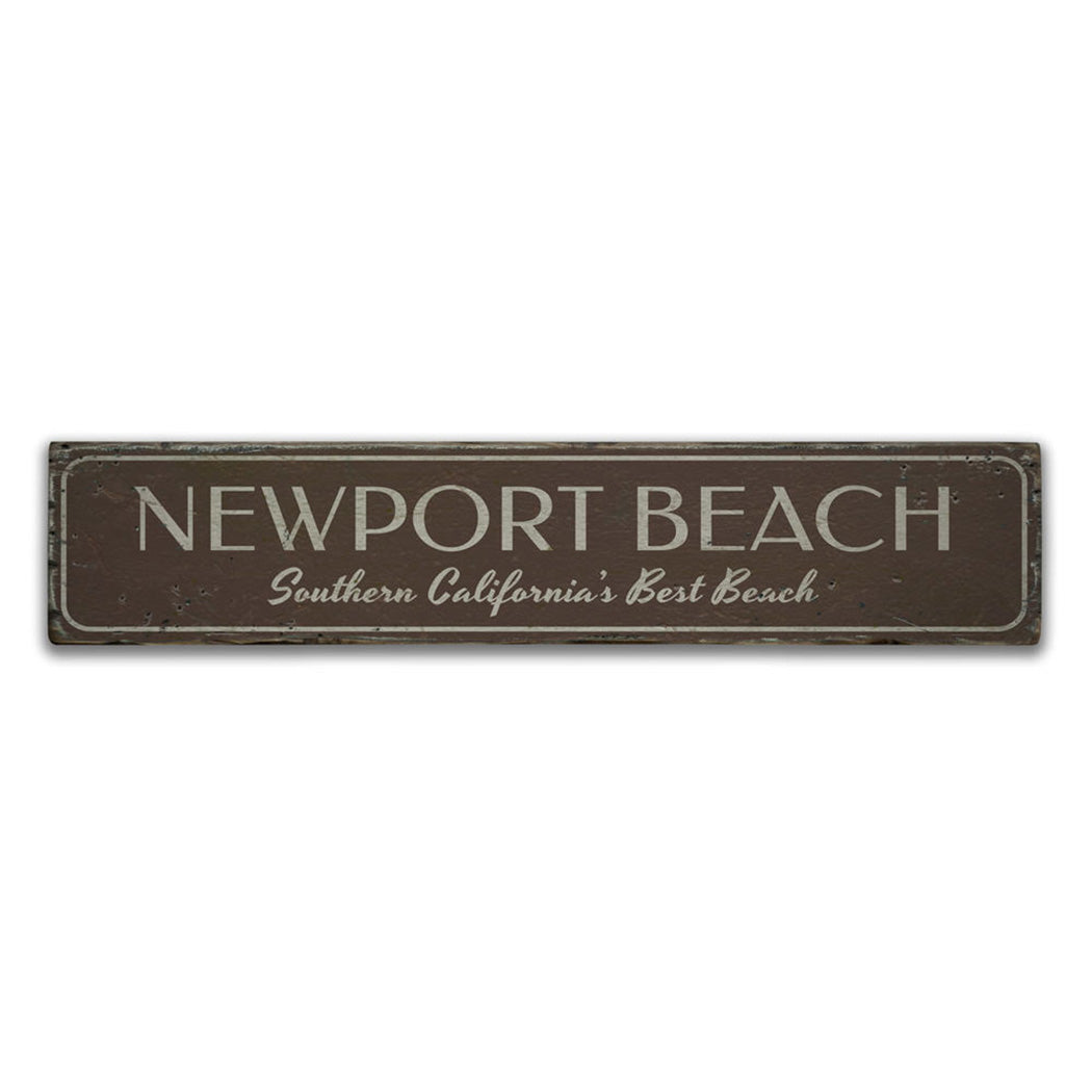 Newport Beach Rustic Wood Sign