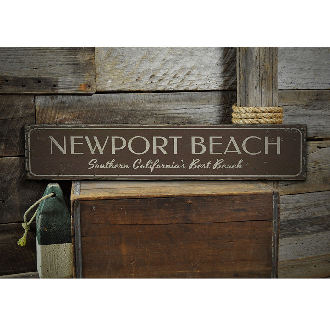 Newport Beach Rustic Wood Sign