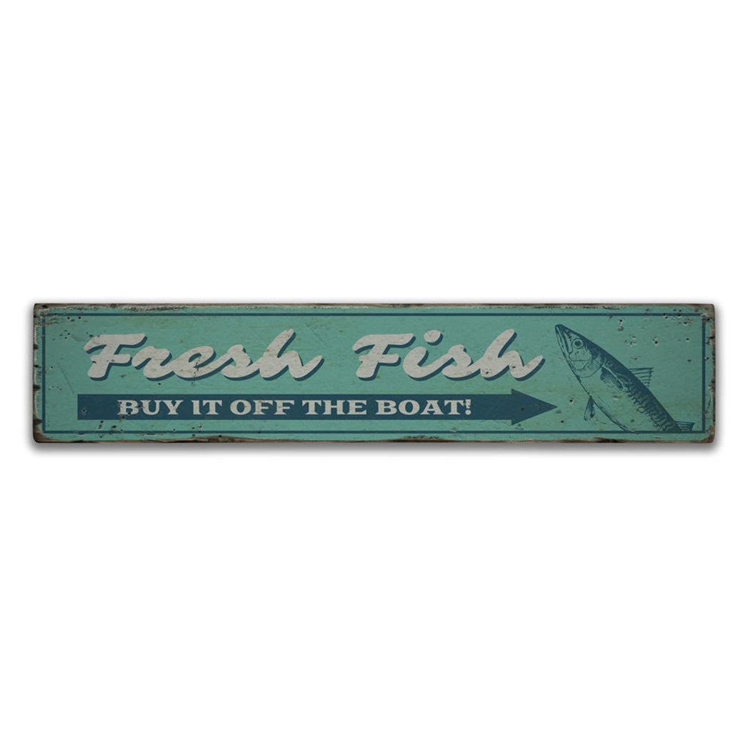 Fresh Fish Rustic Wood Sign