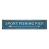 Sport Fishing Pier Rustic Wood Sign