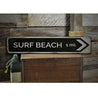 Surf Beach Arrow Rustic Wood Sign