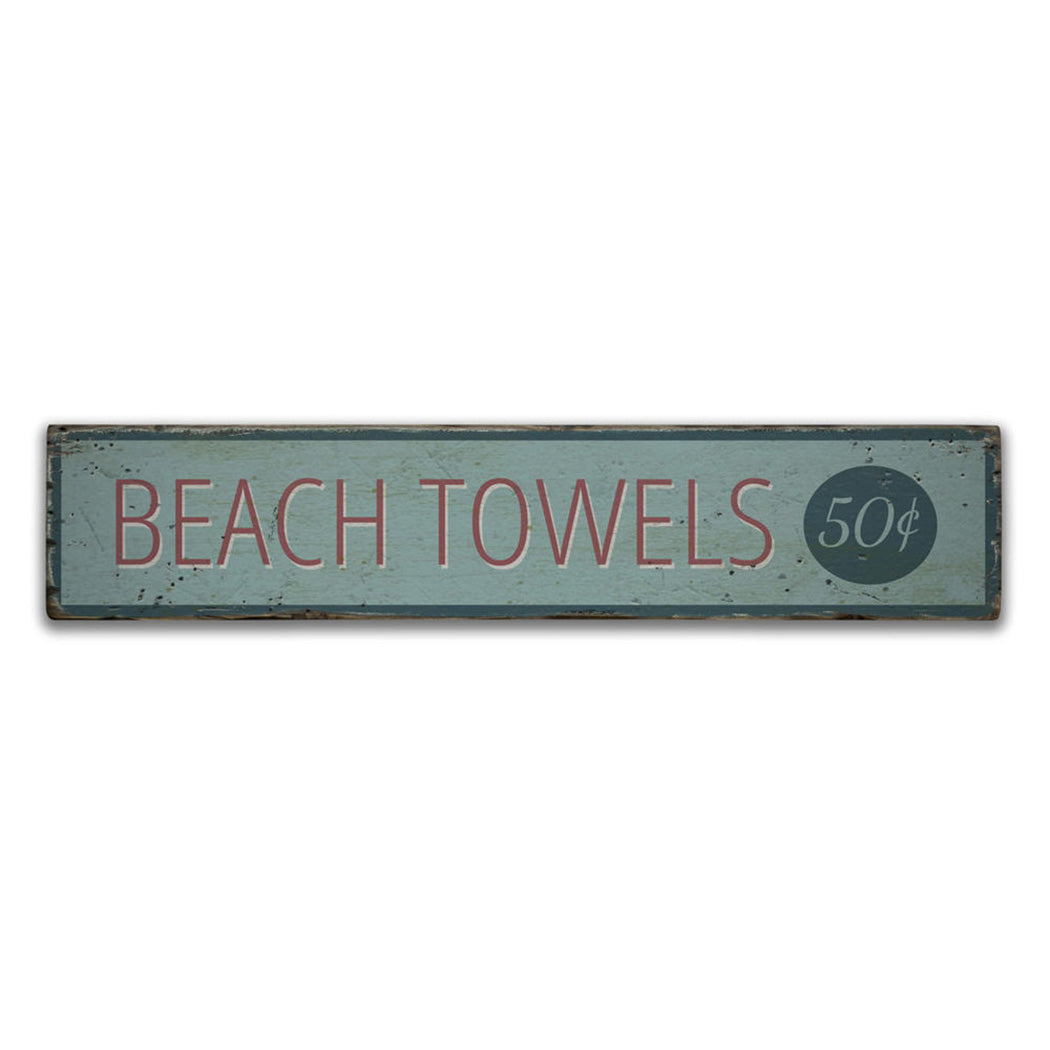 Beach Towel Rustic Wood Sign