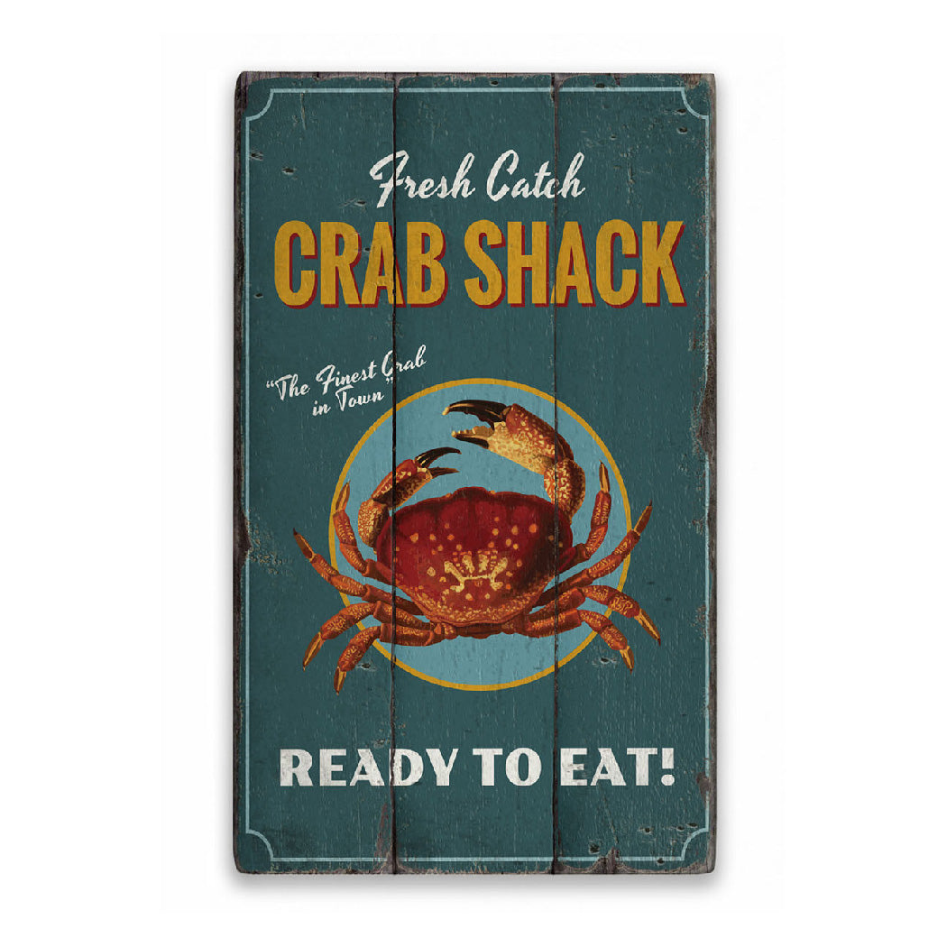 Fresh Catch Crab Shack Rustic Wood Sign