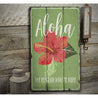 Aloha Flower Rustic Wood Sign