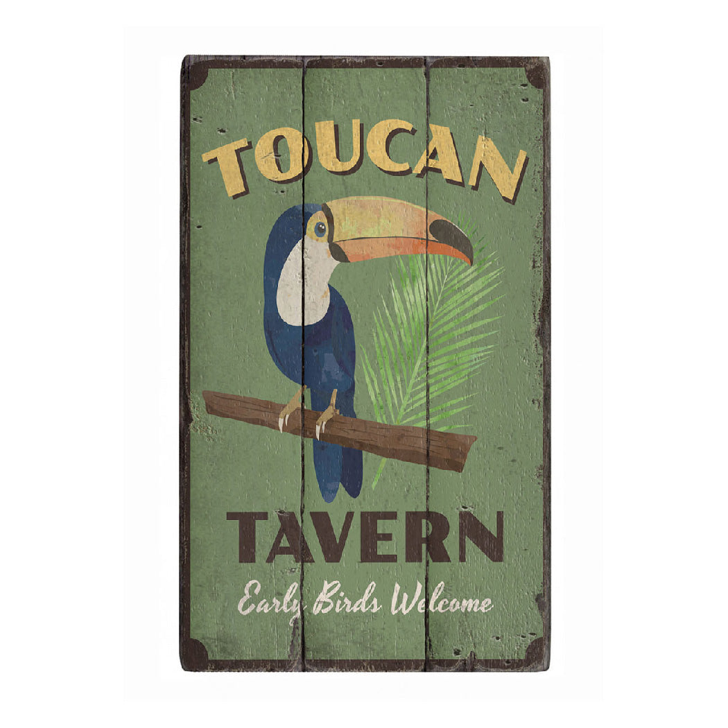 Toucan Rustic Wood Sign