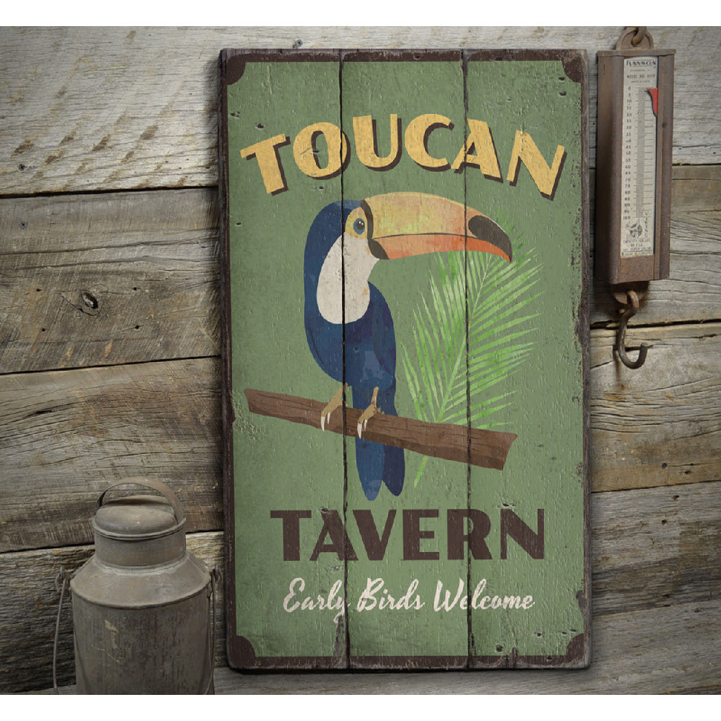 Toucan Rustic Wood Sign