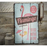 Flamingo Rustic Wood Sign