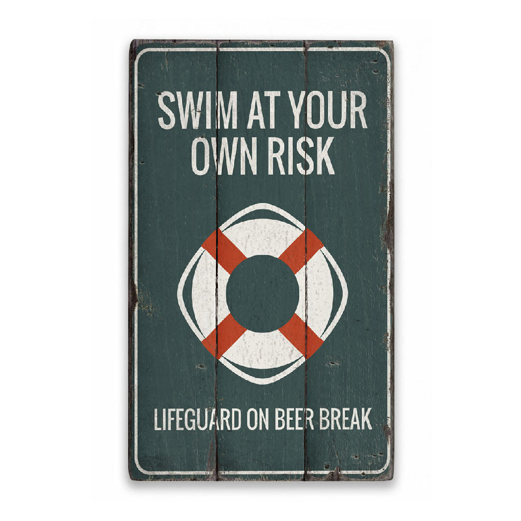 Life Preserver Rustic Wood Sign