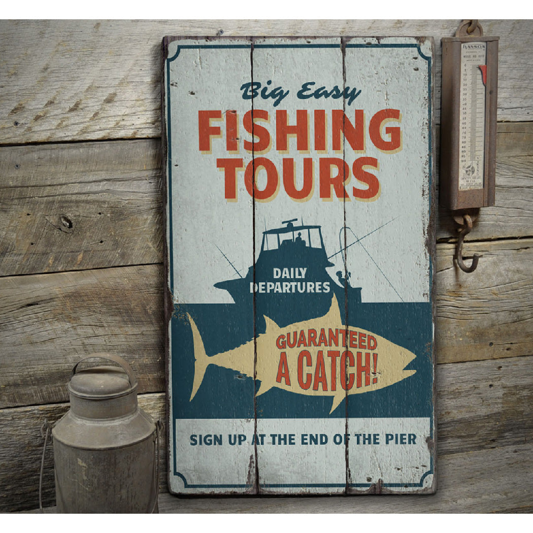 Fishing Tours Rustic Wood Sign