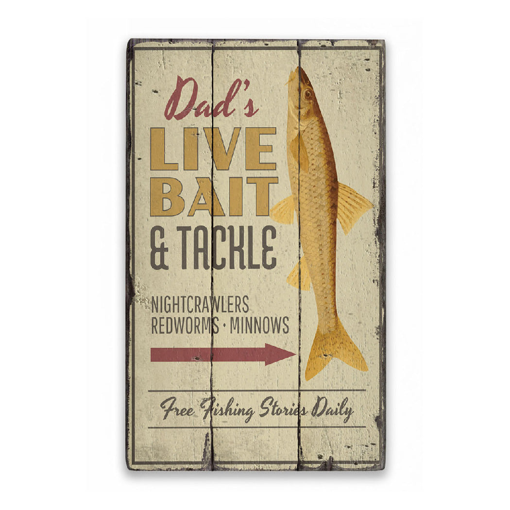 Bait and Tackle Rustic Wood Sign