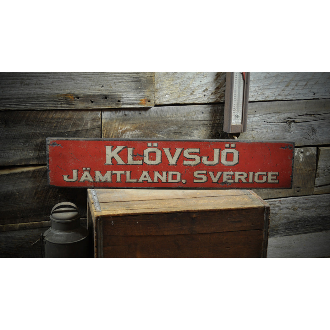 Foreign City Rustic Wood Sign