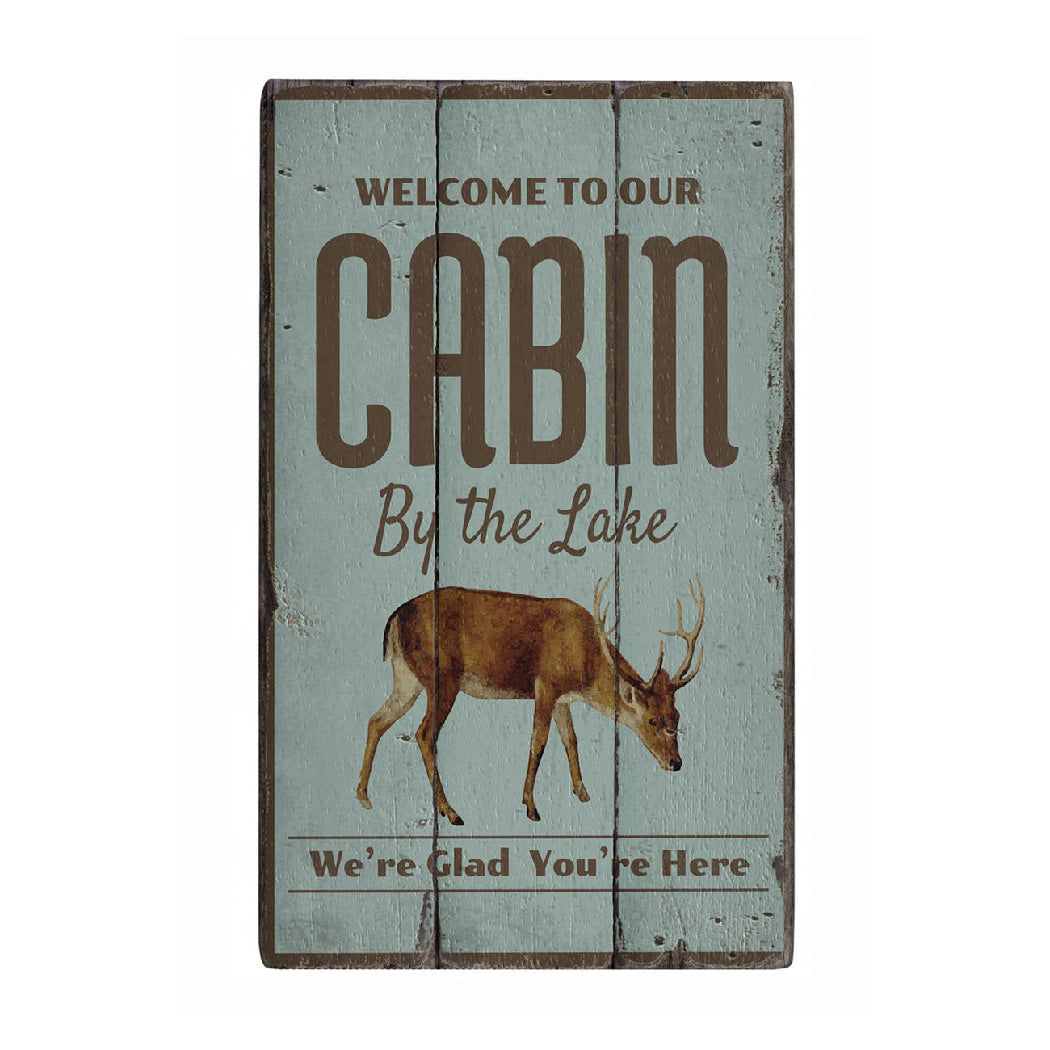 Lake Cabin Welcome Rustic Wood Sign