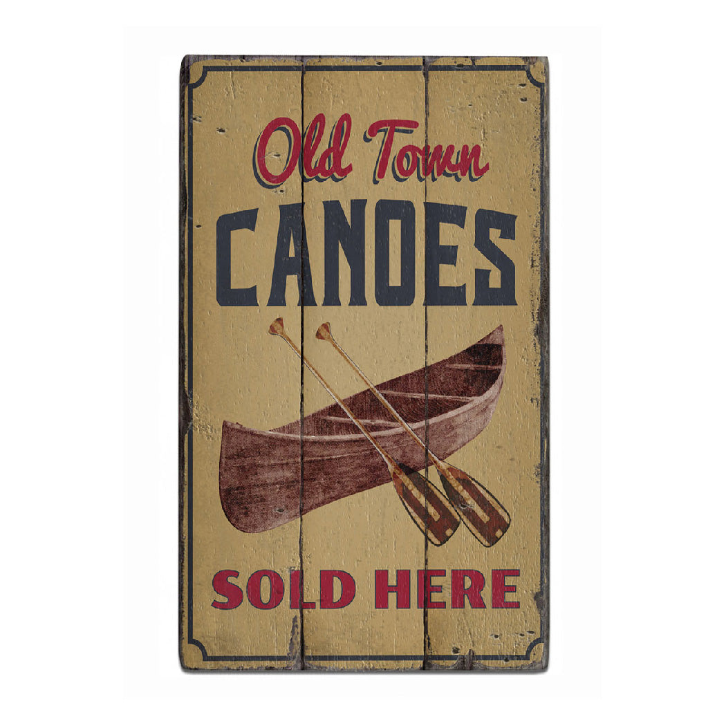 Old Town Canoes Rustic Wood Sign