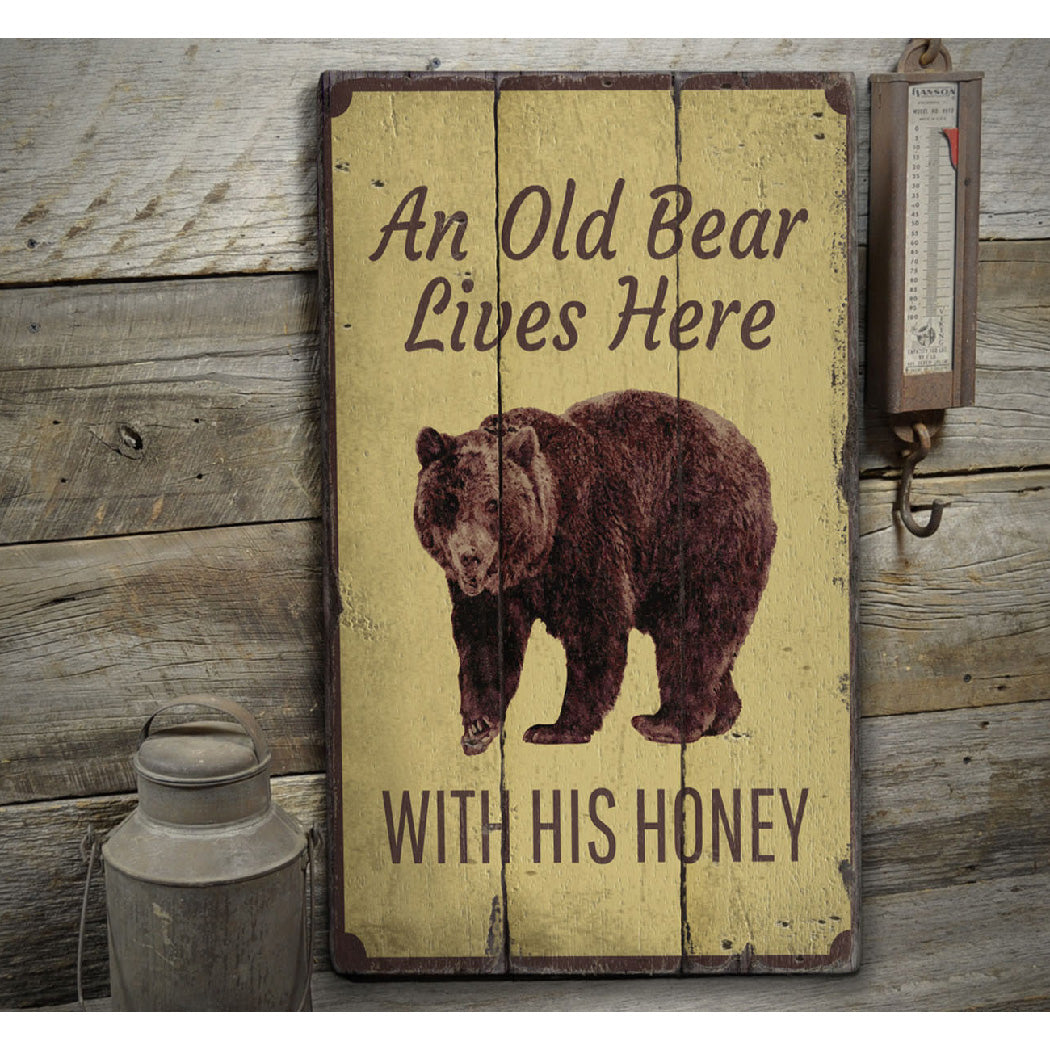 Bear Lover Rustic Wood Sign