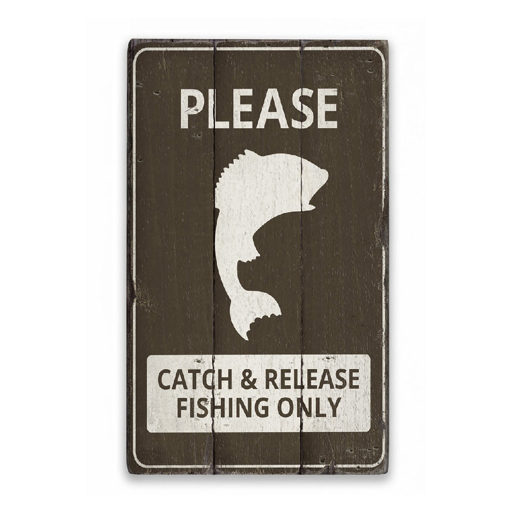 Fishing Notice Rustic Wood Sign