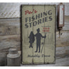 Pa's Fishing Stories Rustic Wood Sign