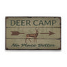 Deer Camp Arrow Rustic Wood Sign