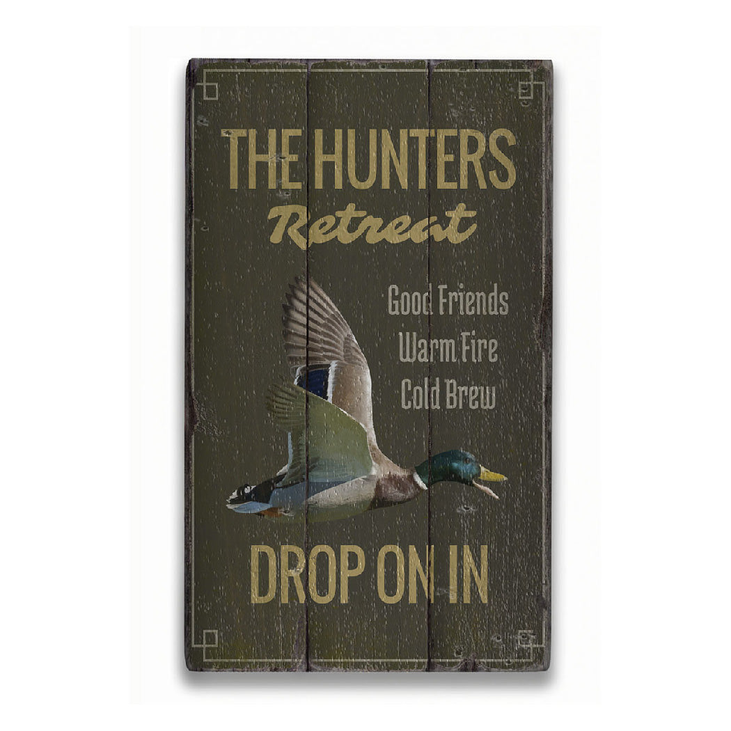 The Hunters Retreat Rustic Wood Sign