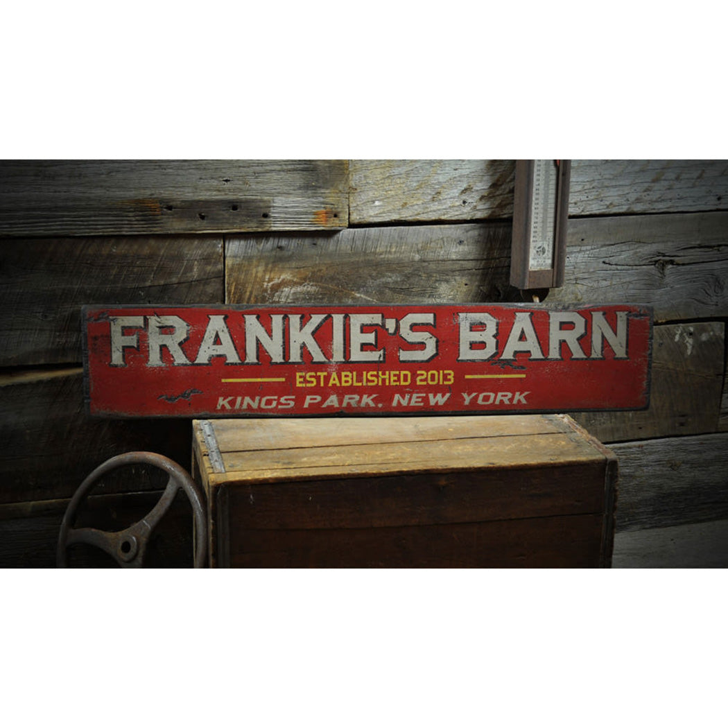 Barn City State Rustic Wood Sign