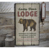 Lazy Bear Lodge Rustic Wood Sign