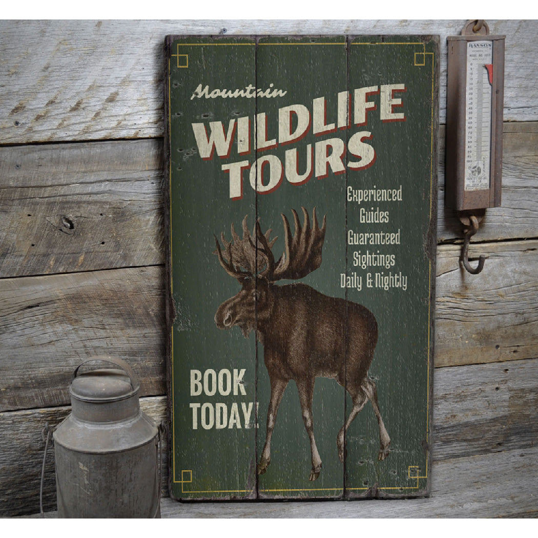 Wildlife Tours Rustic Wood Sign