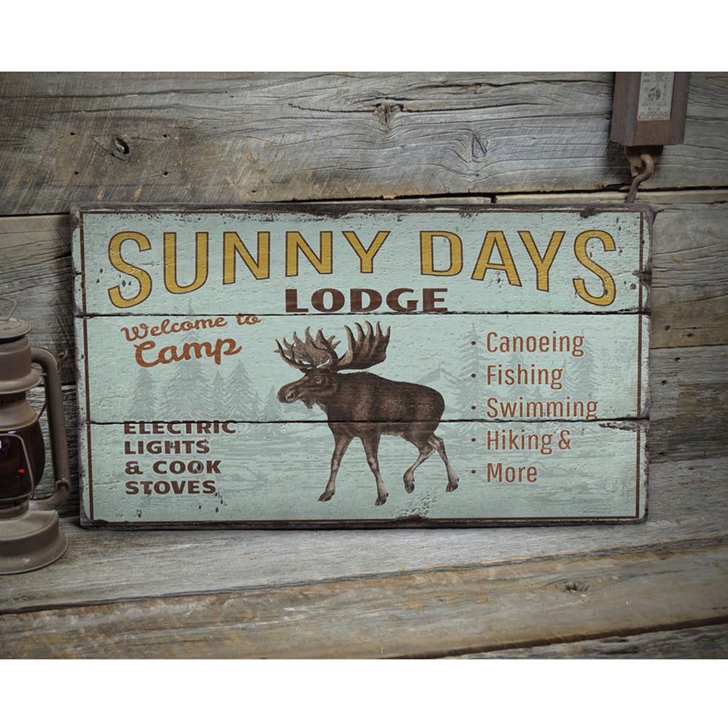 Lodge Name Rustic Wood Sign