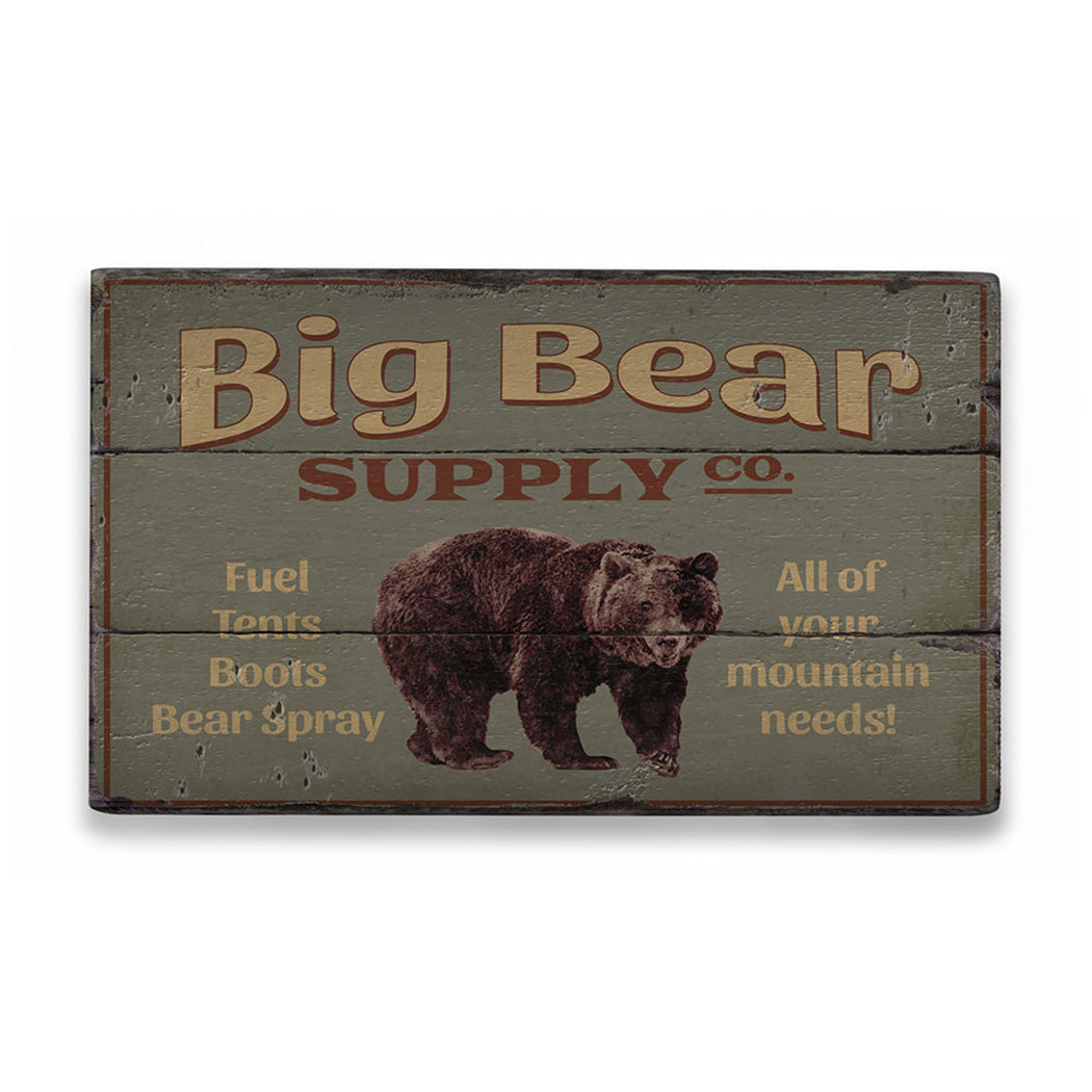 Big Bear Supply Company Rustic Wood Sign