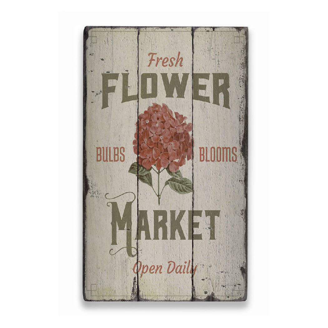 Flower Market Rustic Wood Sign