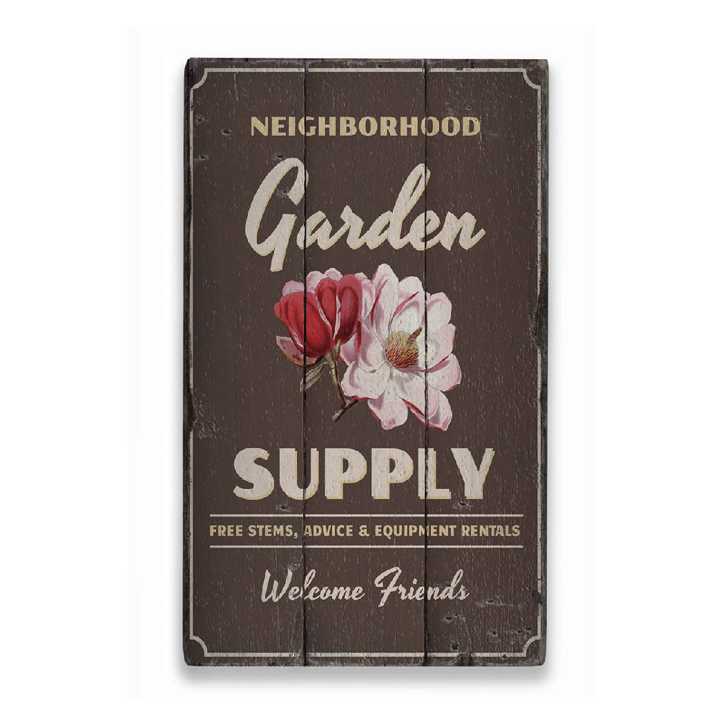 Garden Supply Rustic Wood Sign