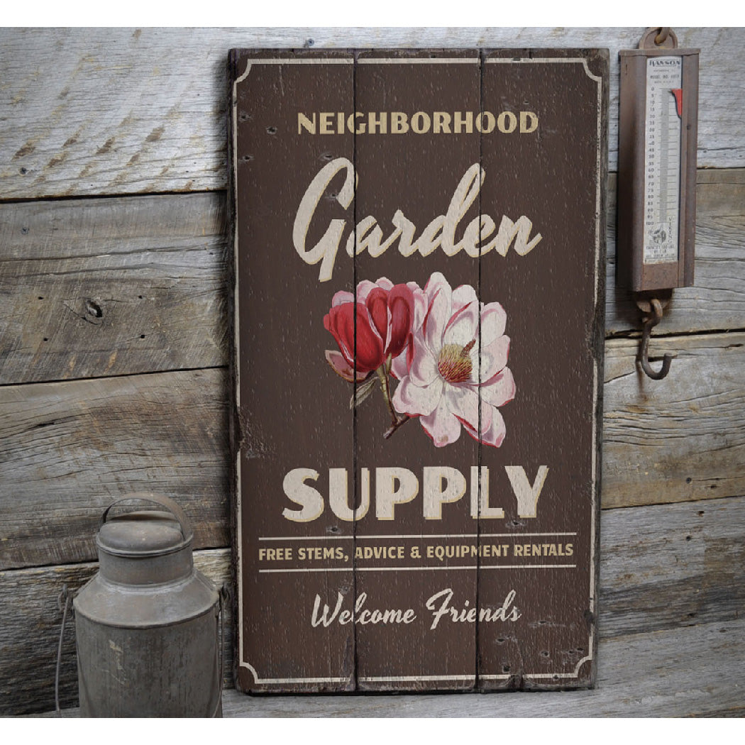 Garden Supply Rustic Wood Sign