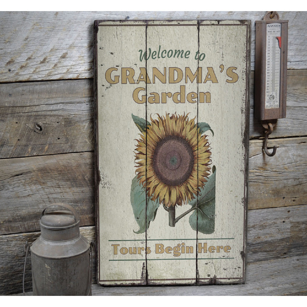 Grandma's Garden Rustic Wood Sign