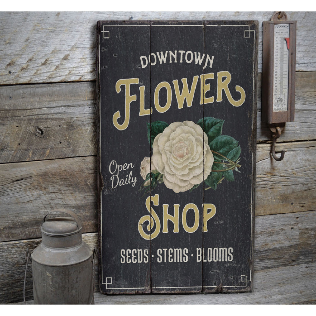 Flower Shop Rustic Wood Sign