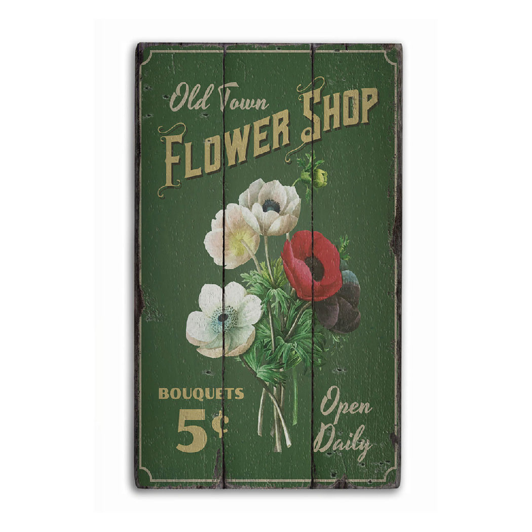 Flower Bouquet Rustic Wood Sign