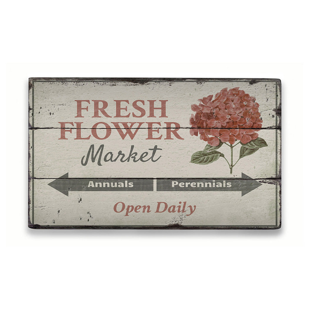 Fresh Flower Market Rustic Wood Sign