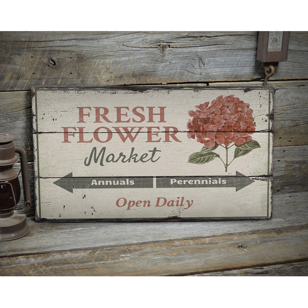 Fresh Flower Market Rustic Wood Sign