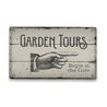 Garden Tours Directional Rustic Wood Sign