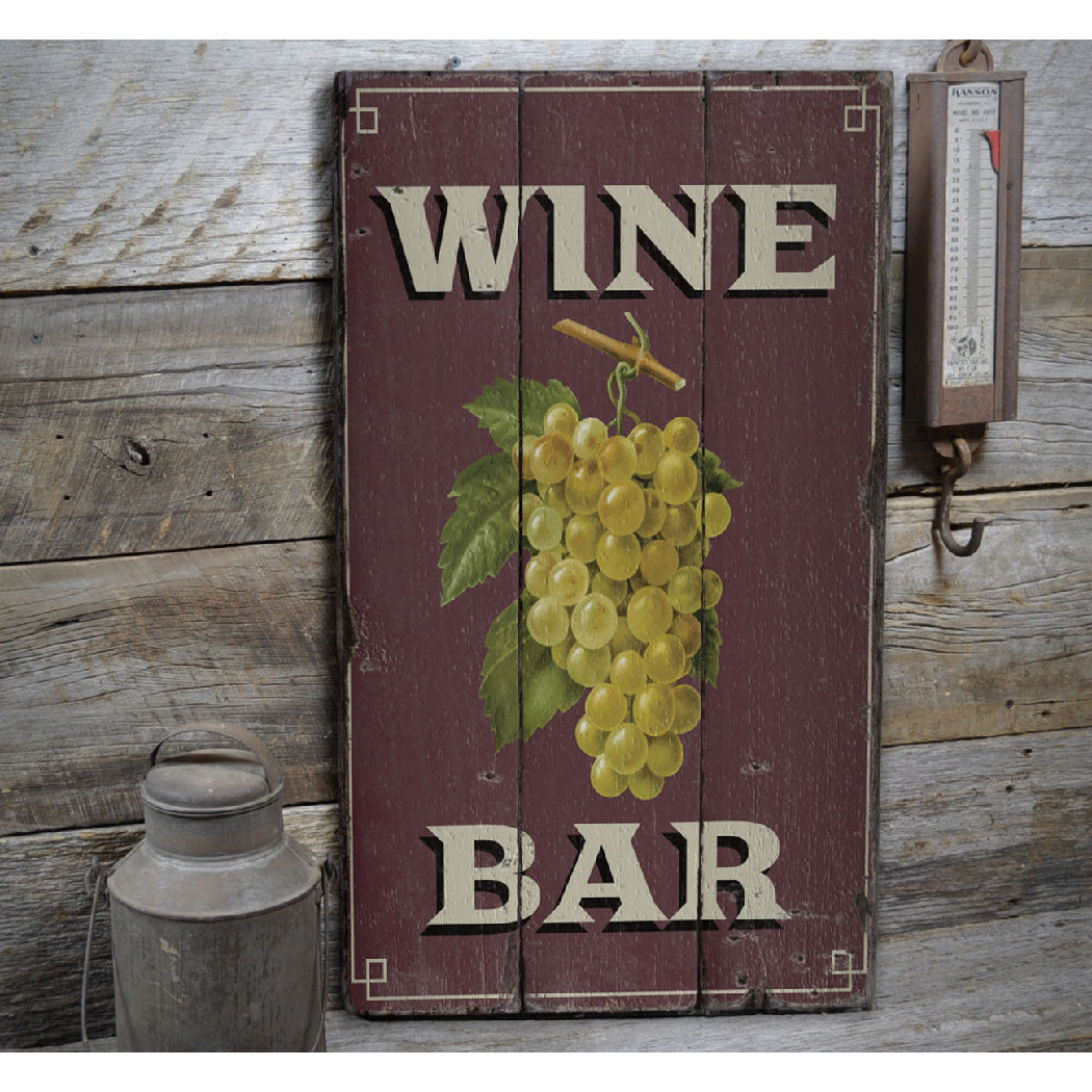 Wine Bar Rustic Wood Sign