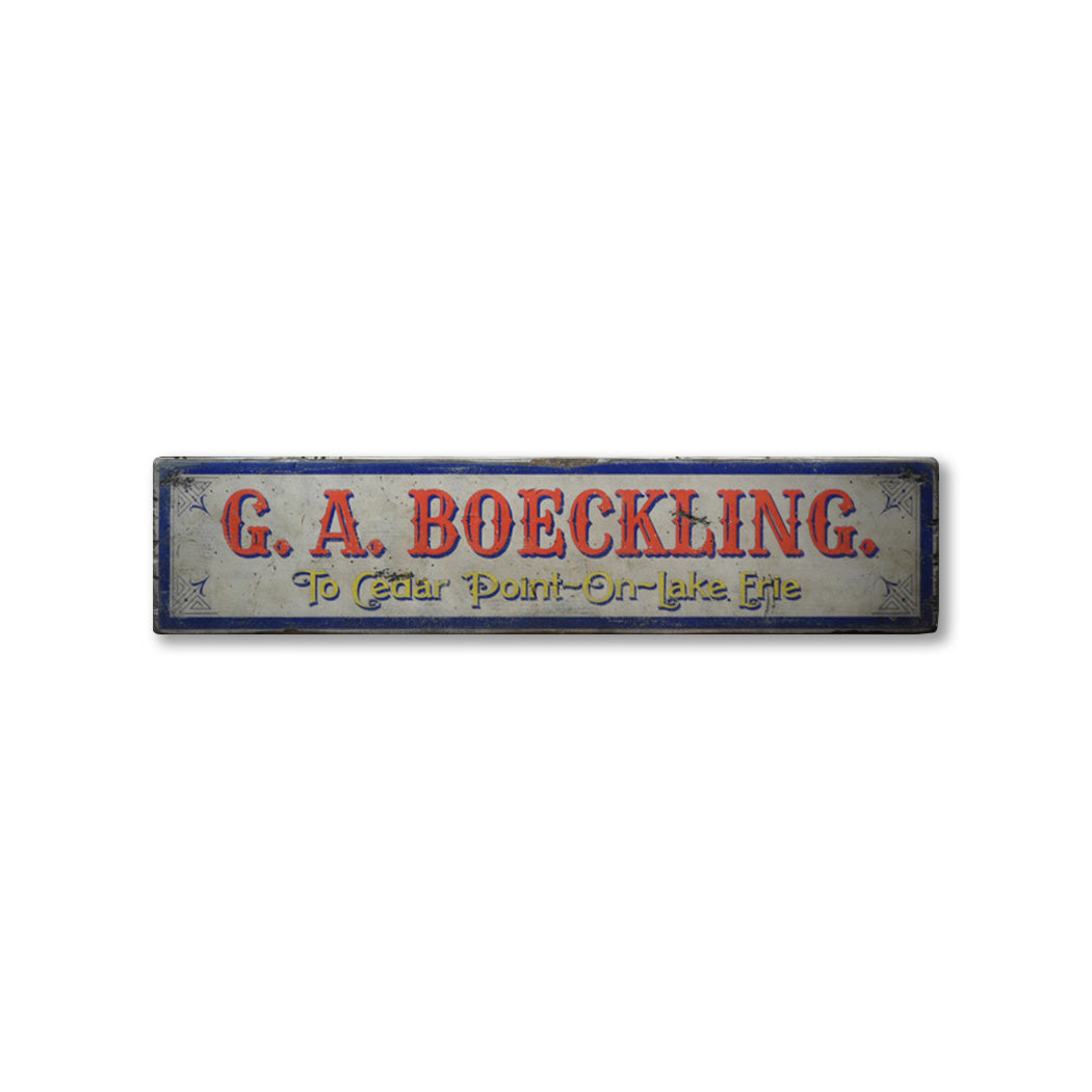 Lake Erie G A Boeckling Ferry Boat Rustic Wood Sign