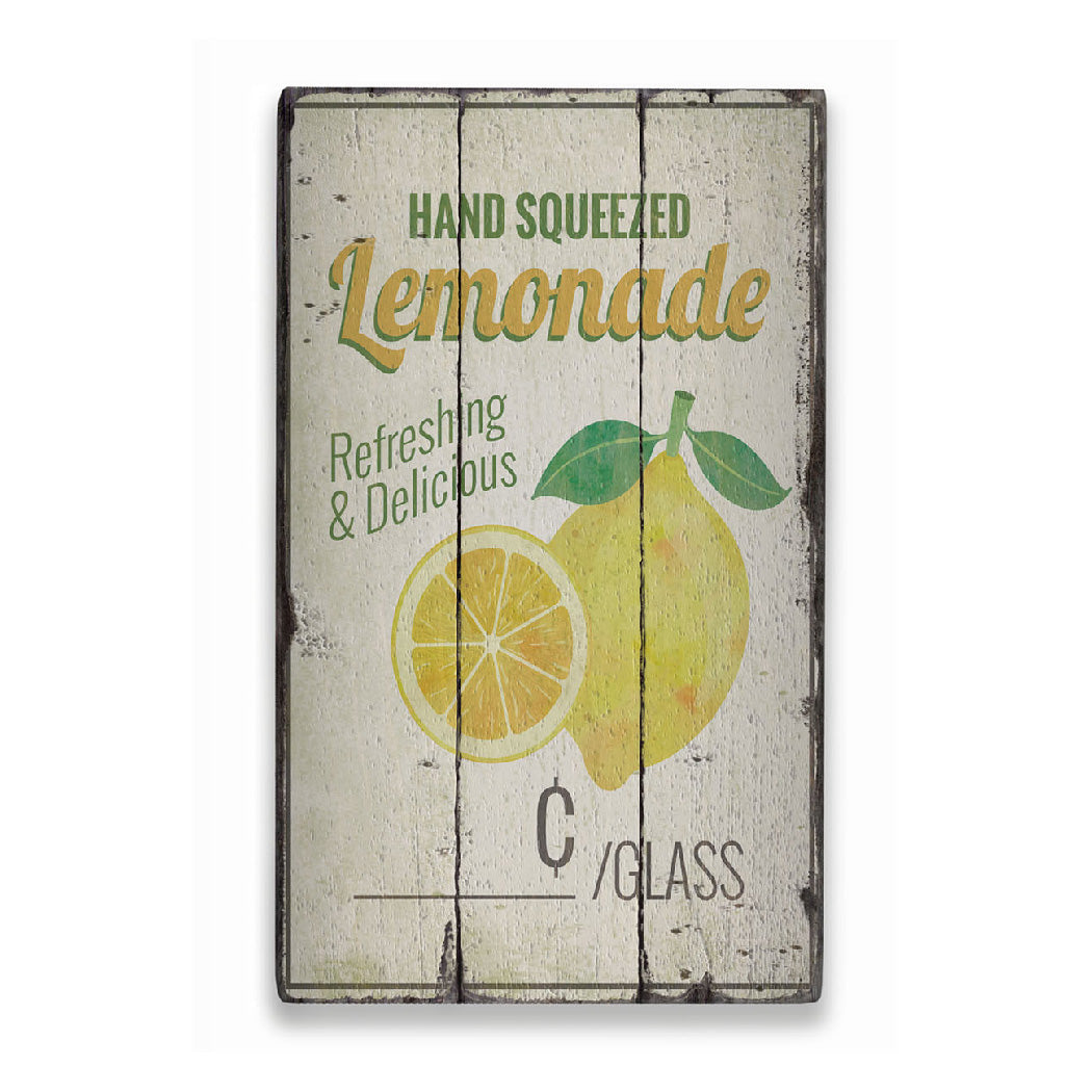 Hand Squeezed Lemonade Rustic Wood Sign