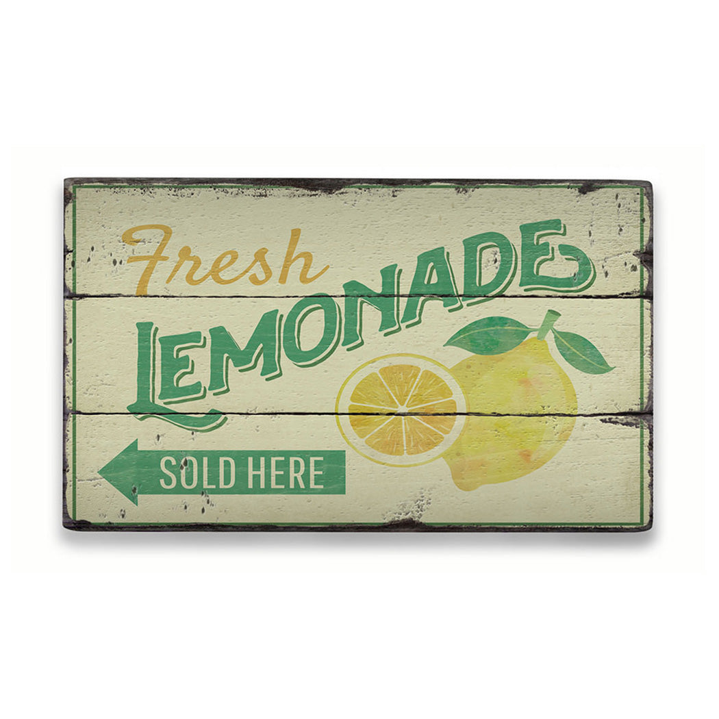 Fresh Lemonade Rustic Wood Sign