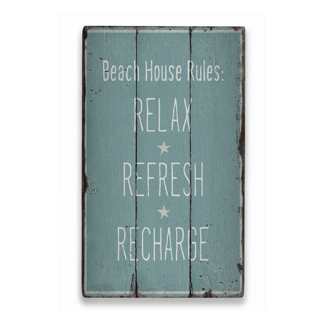 Beach Relax Rustic Wood Sign