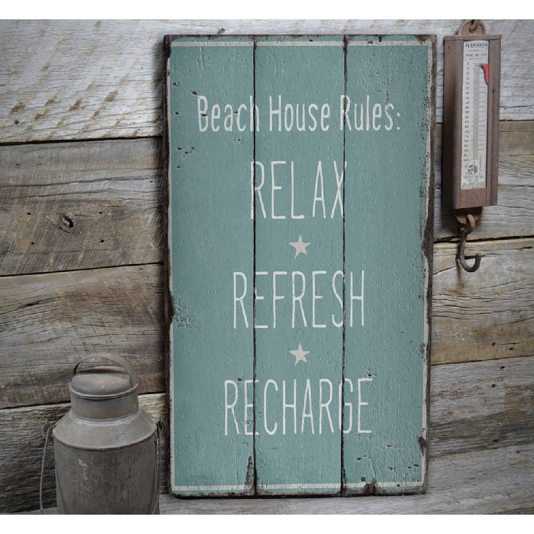 Beach Relax Rustic Wood Sign