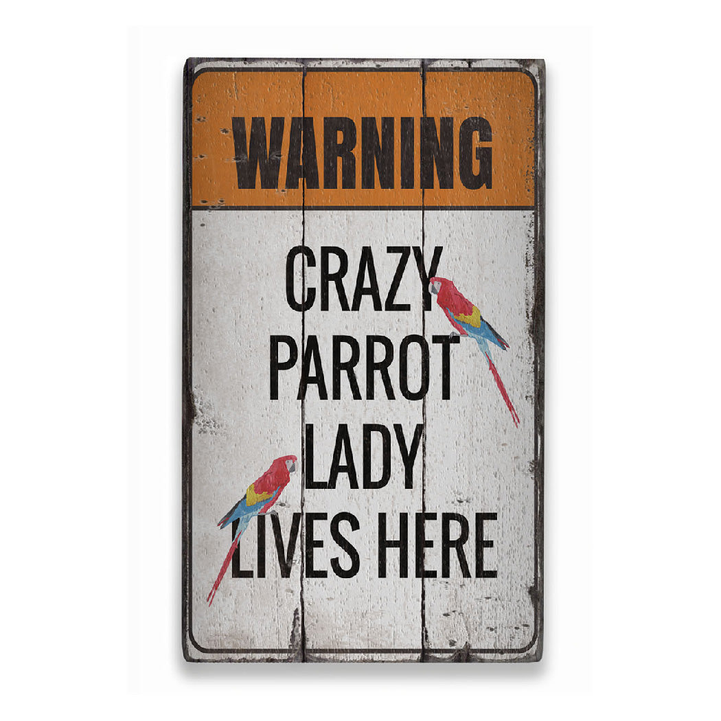 Parrot Rustic Wood Sign