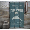 Dolphin Inn Rustic Wood Sign