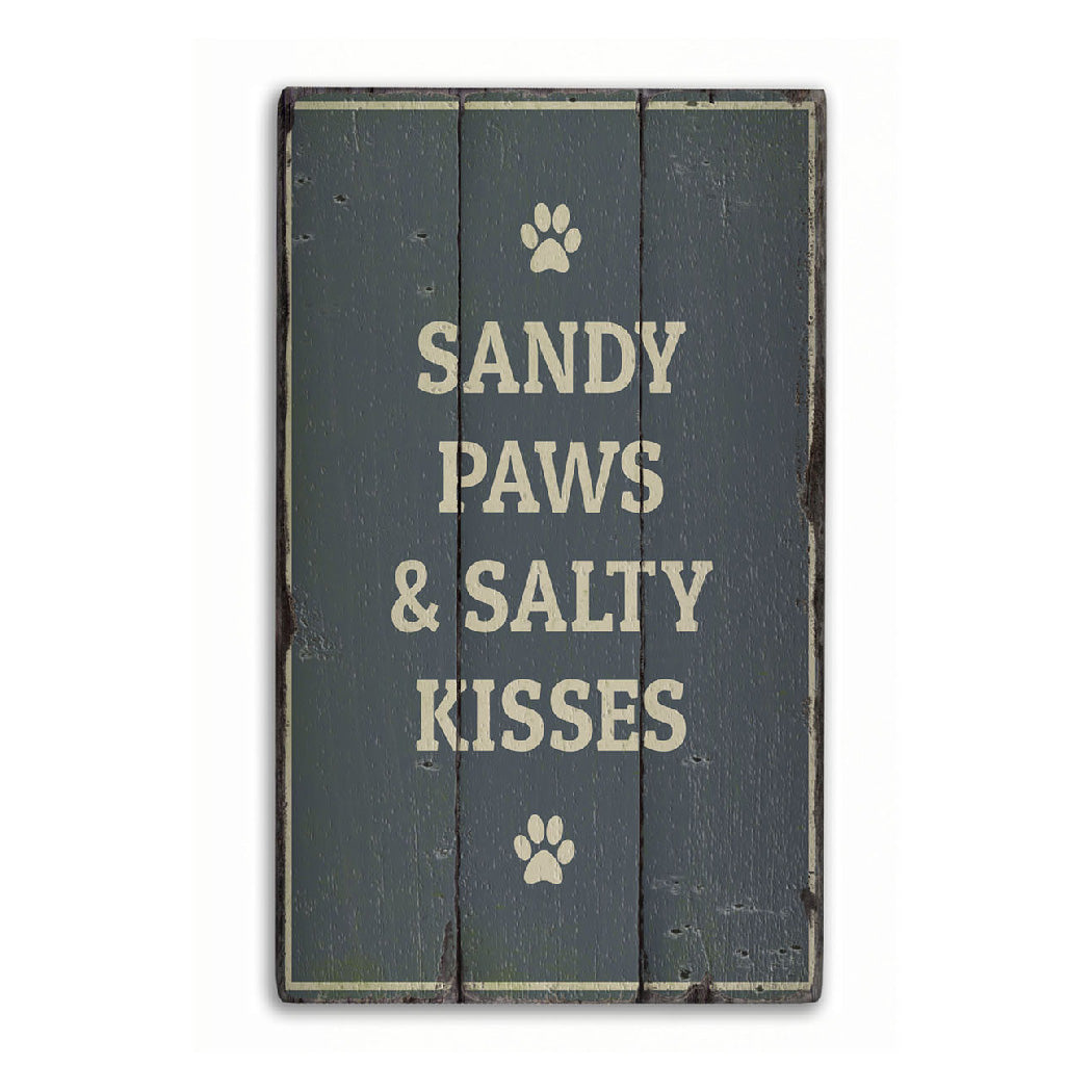 Sandy Paws Rustic Wood Sign