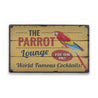 Parrot Lounge Rustic Wood Sign