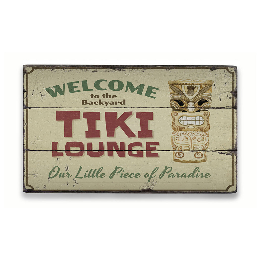 Backyard Tiki Bar Rustic Wood Sign